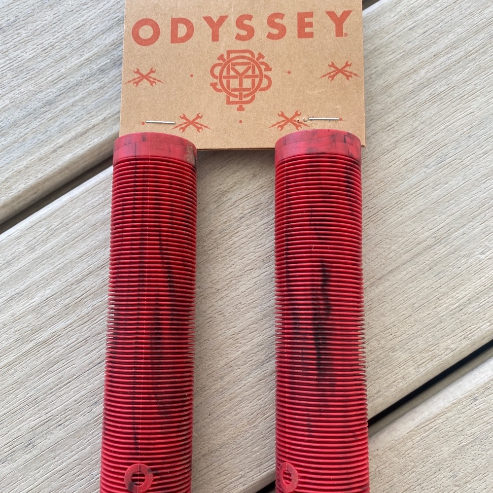 ODYSSEY BMX BROC BICYCLE GRIPS BLACK/RED BROC RAIFORD SCOOTER ODI